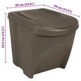Stackable Garbage Bin Boxes 3 pcs Grey 75 L Polypropylene 152198