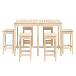 7 Piece Garden Bar Set Solid Wood Pine 3154755