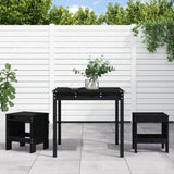 3 Piece Garden Bistro Set Black Solid Wood Pine 3157707