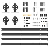 Sliding Door Hardware Kit 366 cm Steel Black 3295799