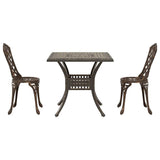 Garden Table Set 3 pcs Bronze Cast Aluminium 3334748
