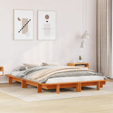Bed Frame without Mattress Wax Brown 120x200 cm Solid Wood Pine 850664