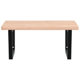 Basin Shelf Wall Mounted Steel and Solid Wood Beech 3302503
