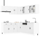 11 Piece Kitchen Cabinet Set "Porto" White Engineered Wood 3314931