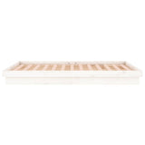 LED Bed Frame without Mattress White 140x190 cm Solid Wood 820018