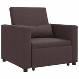 Pull out Sofa Bed Single Dark brown 90 x 165 x 87 cm Fabric 42002688