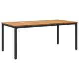 Garden Dining Set 5 pcs Black Solid Acacia Wood 3284401