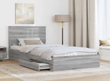Bed Frame with Drawer Grey Sonoma 90 x 190 cm Engineered Wood 3411364