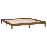 LED Bed Frame without Mattress Honey Brown 200x200 cm Solid Wood 820629