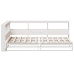 ZNTS Bookcase Bed without Mattress White 90x200cm Solid Wood Pine 3324509