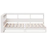 ZNTS Bookcase Bed without Mattress White 90x200cm Solid Wood Pine 3324509