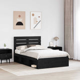 Bed Frame with Headboard Black 120 x 190 cm Solid Pine Wood 3411440