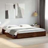 Bed Frame with Drawers without Mattress Brown Oak 200x200 cm 3280635