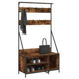 Clothes Rack with Shoe Storage Smoked Oak 100x41x184 cm 837869