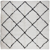 Shaggy Rug PAMPLONA High Pile Modern Cream and Black 160x160 cm 375368
