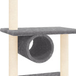 ZNTS Cat Tree with Sisal Scratching Posts Dark Grey 279 cm 171617