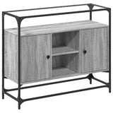 Sideboard with Glass Top Grey Sonoma 98x35x81 cm Engineered Wood 846072