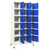 Locker Cabinet Grey and Blue 90x40x180 cm Steel 339834
