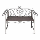 Garden Bench 132 cm Steel Antique Brown 40716