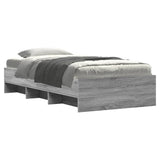 Bed Frame without Mattress Grey Sonoma 75x190 cm Small Single Engineered Wood 3295714