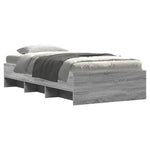 ZNTS Bed Frame without Mattress Grey Sonoma 75x190 cm Small Single Engineered Wood 3295714