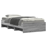ZNTS Bed Frame without Mattress Grey Sonoma 75x190 cm Small Single Engineered Wood 3295714