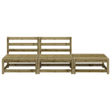 Garden Sofa Armless with Footstool Impregnated Wood Pine 837969