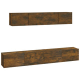 4 Piece TV Cabinet Set Smoked Oak Engineered Wood 3114531