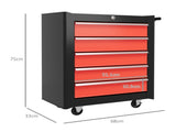 5-Drawer Tool Chest with Wheels, Steel Lockable Tool Storage Cabinet with Handle, 2 Keys for Garage, T3398P341239