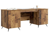 Desk with Shelf Old Wood 142.5 x 50 x 75 cm Engineered Wood 3414637