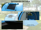 Four Man Duo Room Tunnel Tent, with Accessories - Sky Blue T3398P349030