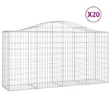 Arched Gabion Baskets 20 pcs 200x50x100/120 cm Galvanised Iron 3145655