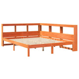 Bookcase Bed without Mattress Wax Brown 140x200 cm Solid Wood Pine 3324319