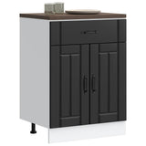 Kitchen Base Cabinet Lucca Black Engineered Wood 853728