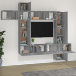 ZNTS 9 Piece TV Cabinet Set Grey Sonoma Engineered Wood 3114660