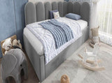 Upholstered Bed Daybed with Pull-Out Bed, 3FT Single Sofa Bed 90 x 190 cm, Guest Beds for Adults and N601P272133G