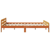 Bed Frame without Mattress Wax Brown 150x200 cm King Size Solid Wood Pine 855471