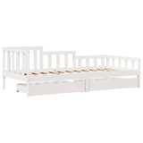 Daybed with Drawers without Mattress White 80x200 cm Solid Wood 3302105