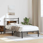 Bed Frame without Mattress Smoked Oak 90x190 cm Single Engineered Wood 4106735