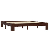 Bed Frame without Mattress Dark Brown Solid Pine Wood 160x200 cm 283302