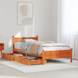 Bed Frame without Mattress Wax Brown 75x190 cm Small Single Solid Wood Pine 3309796