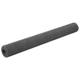 Chicken Wire Fence Steel with PVC Coating 25x1,2 m Grey 143293