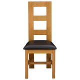 Dining Chair 2 pcs Solid Oak Wood Black 45 x 51 x 105 cm 42039166