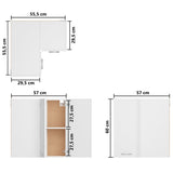 Hanging Corner Cabinet Lyon White 57x57x60 cm Engineered Wood 802537
