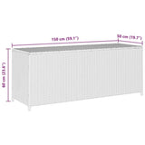 Garden Storage Box Black 150x50x60 cm Poly Rattan 43134