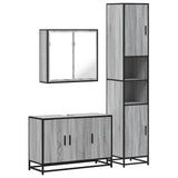 3 Piece Bathroom Furniture Set Grey Sonoma Engineered Wood 3301073
