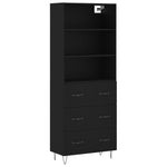 Highboard Black 69.5x34x180 cm Engineered Wood 3189374