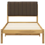 Bed Frame with Upholstered Headboard Whitewash and Taupe 904189