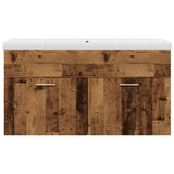 Bathroom Sink Cabinet with Built-in Basin Old Wood 3328585