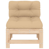 Middle Sofas with Cushions 2 pcs Solid Wood Pine 825688